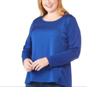 Michael Kors Petite Woven Combo Top